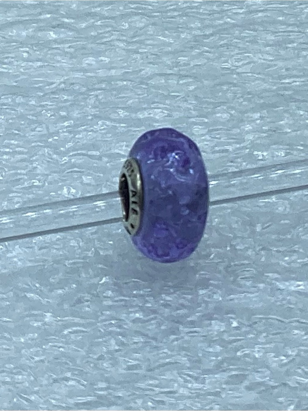 Pandora,” Wavy Lavender Ocean “Murano Glass Charm S925Ale M21-5